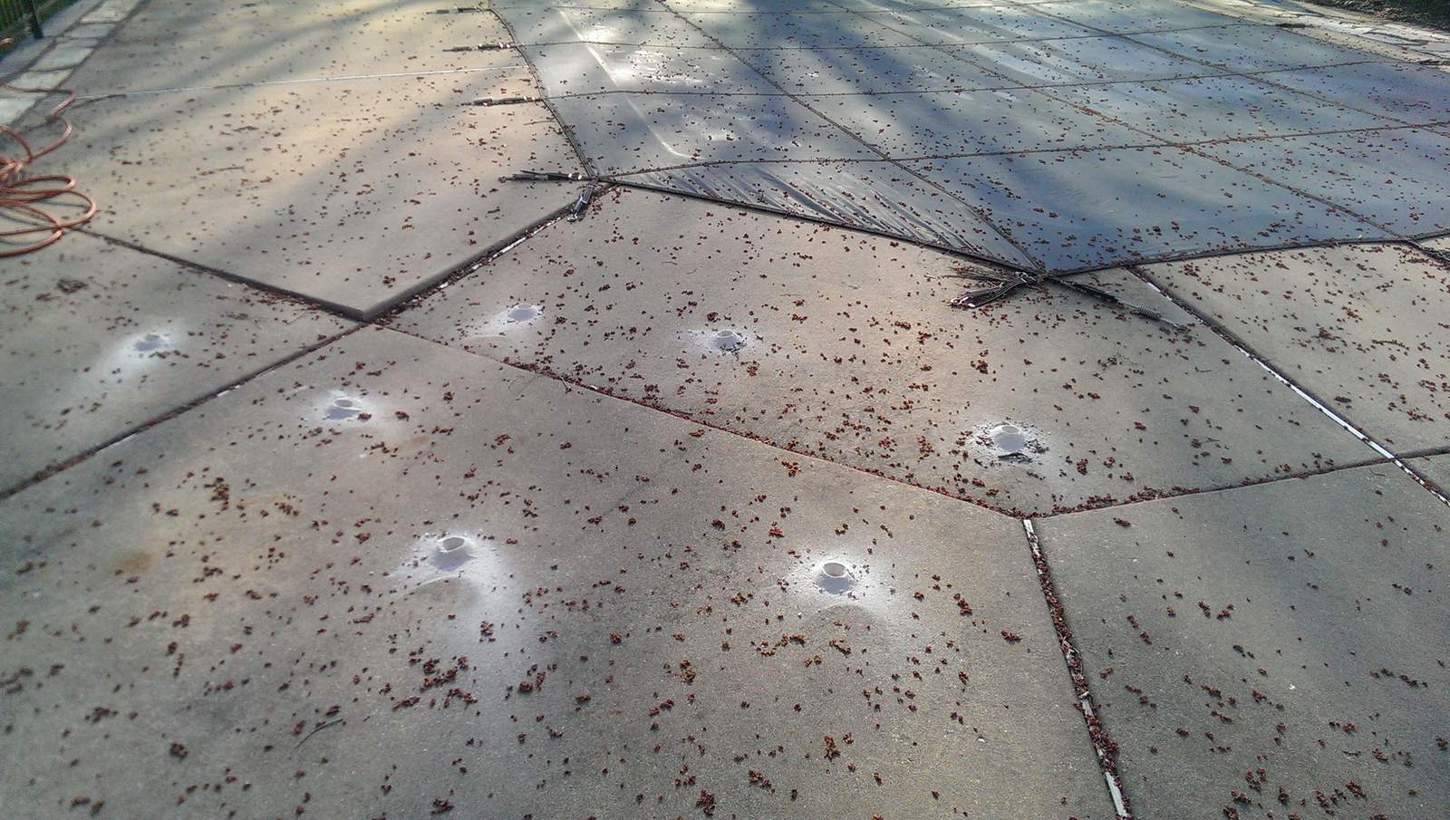 Patched ports across a raised slab