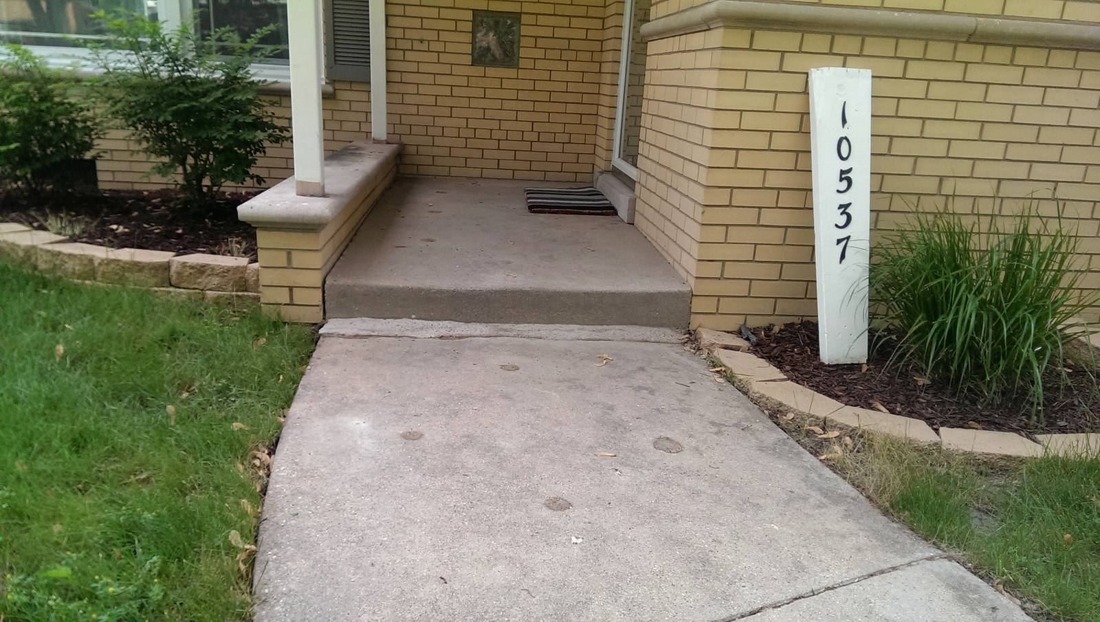 A level stoop and walk at the front door