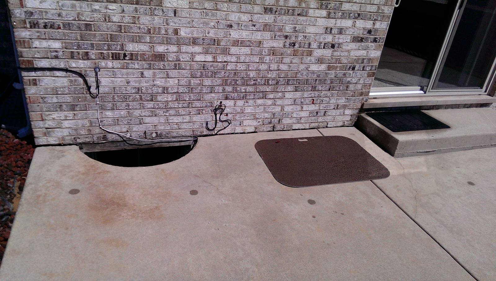 An open void beneath a concrete slab
